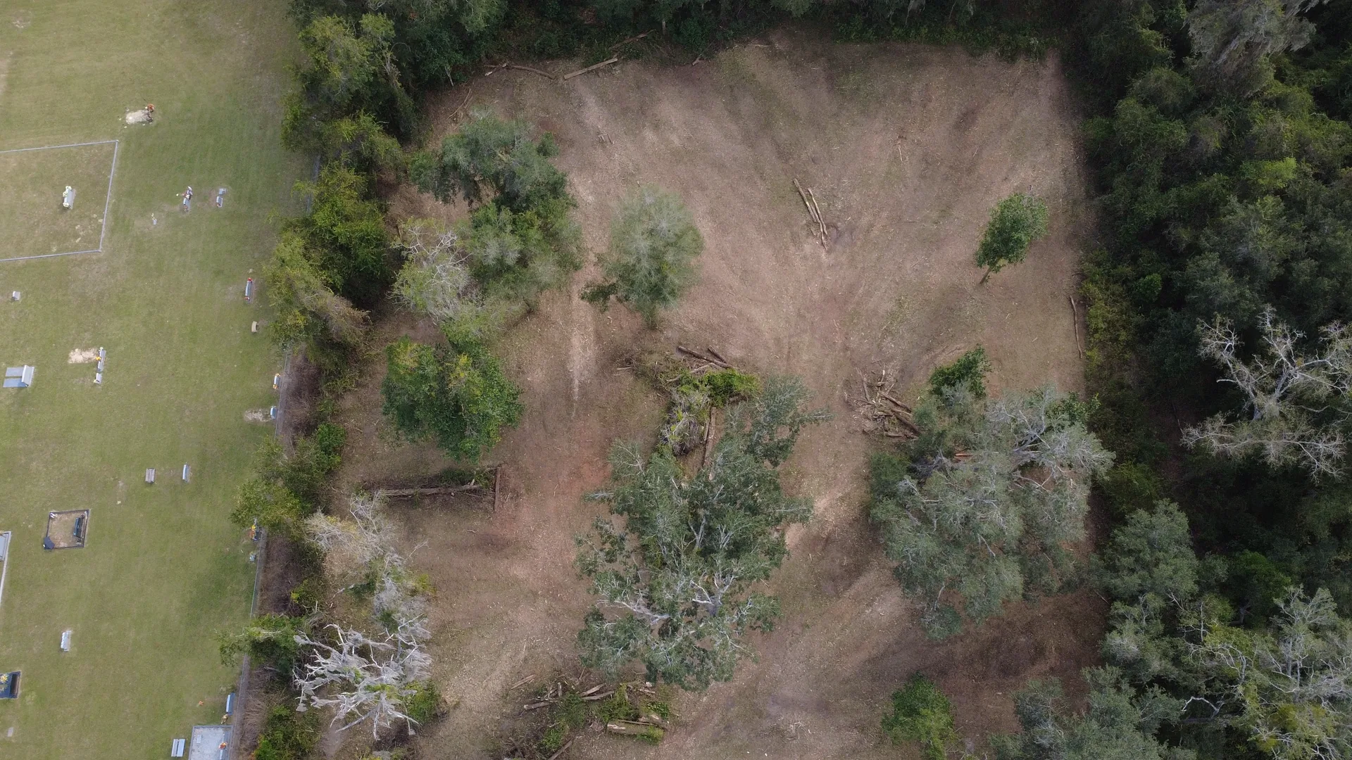 Aerial drone view of site work by JGH Enterprises in North Central Florida